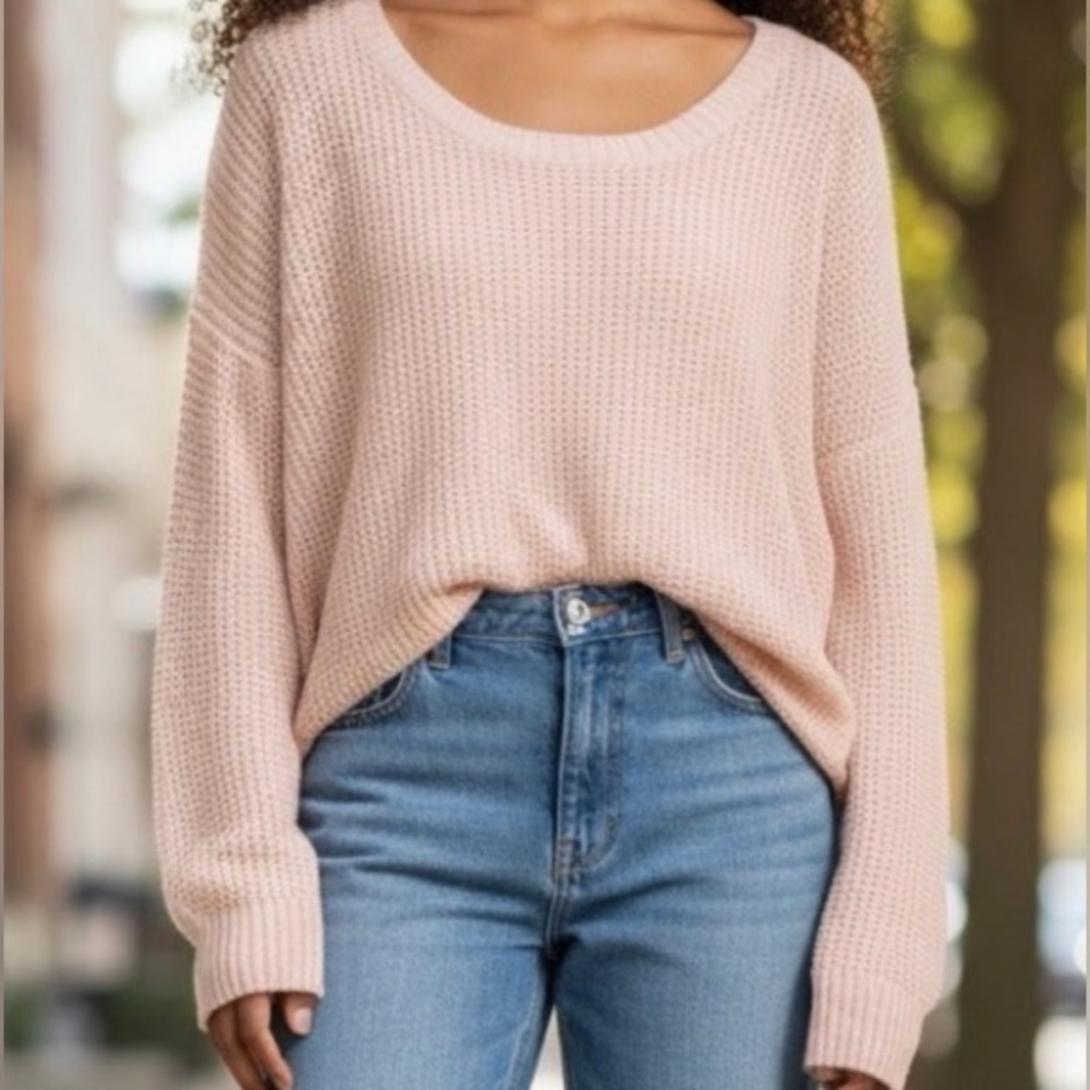 One Teaspoon Oversized Pale Pink Sweater
